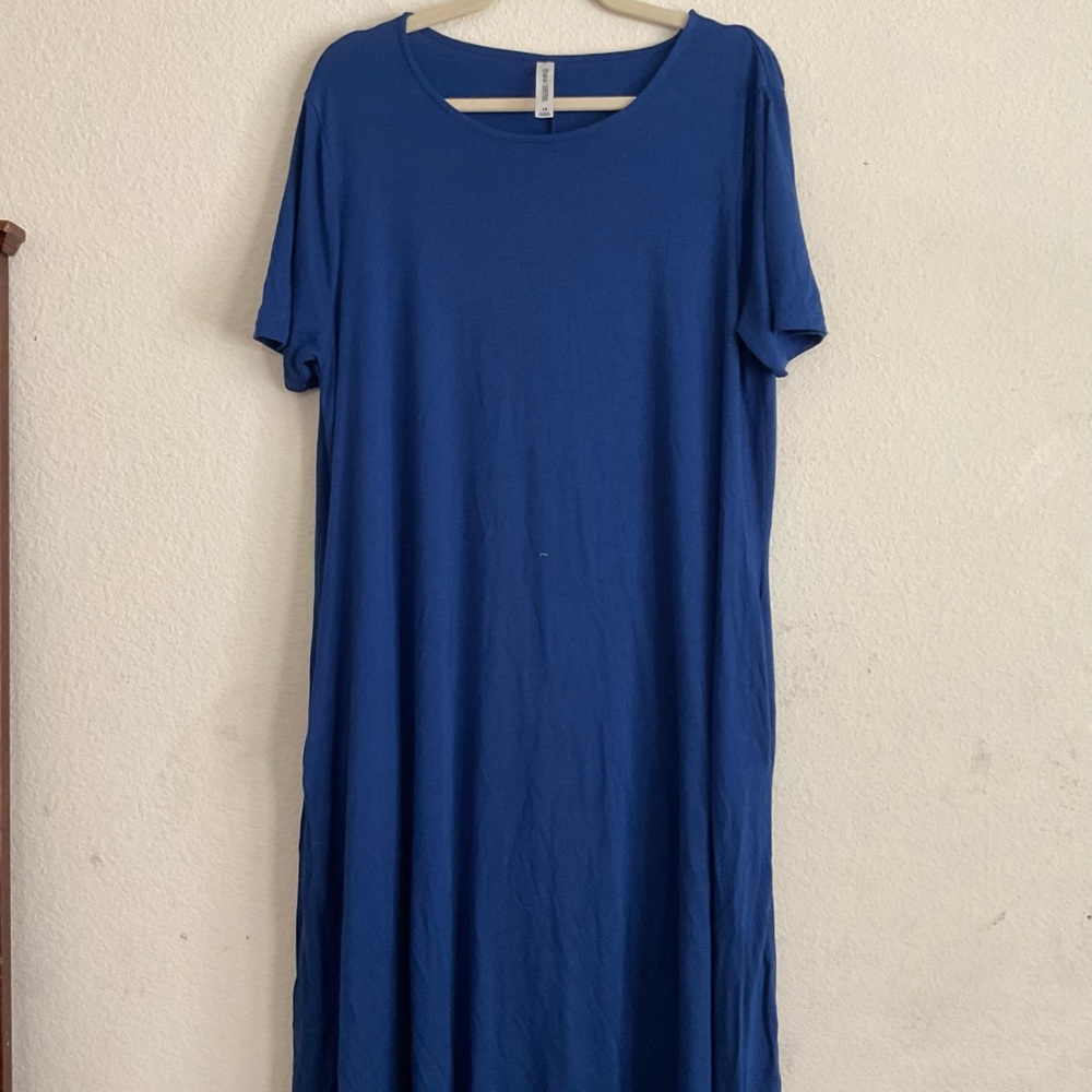 Zenana Outfitters Blue Casual Crew Neck Sundress